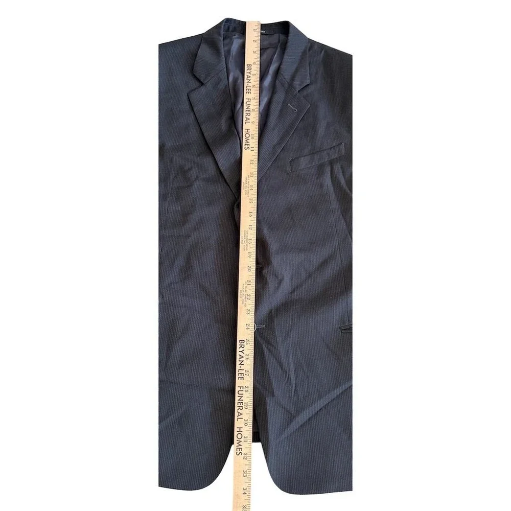Armani Collezioni Men Blue Wool Blazer Jacket 46R formal Saks 5th Ave Careercore
